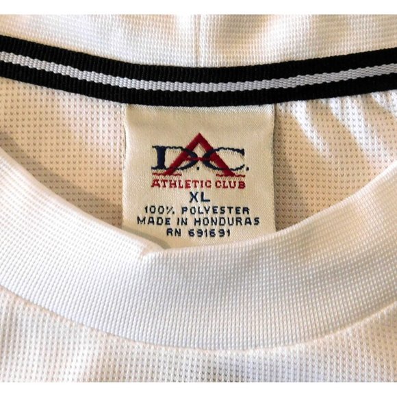 DAC Athletic Club Dry Fit Shirt Mens XL White Go Dry High Neck Golf Short Sleeve - Picture 6 of 8
